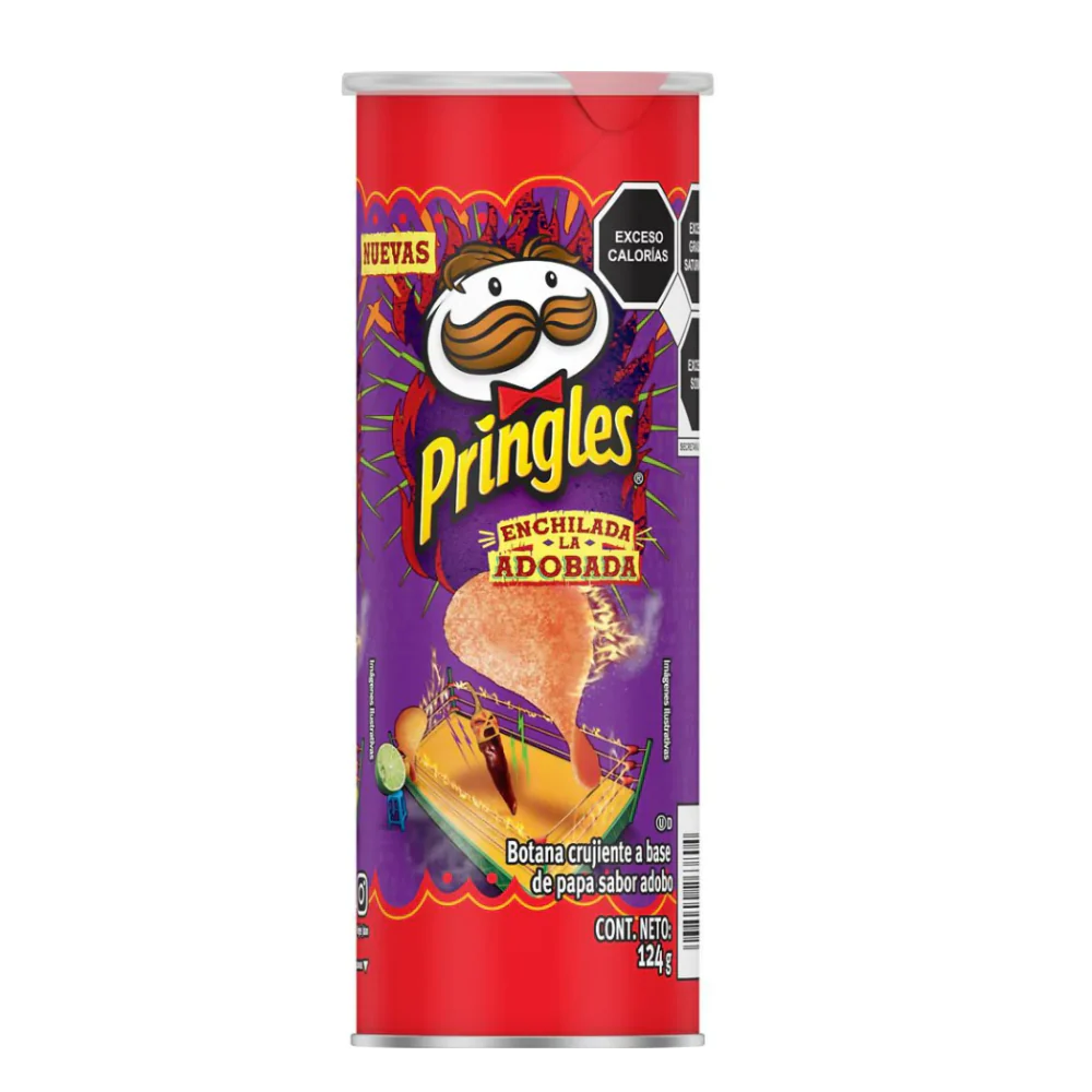 Pringles Enchilada Adobada Mex Edition, patatine piccanti aromatizzate al limone da 124g