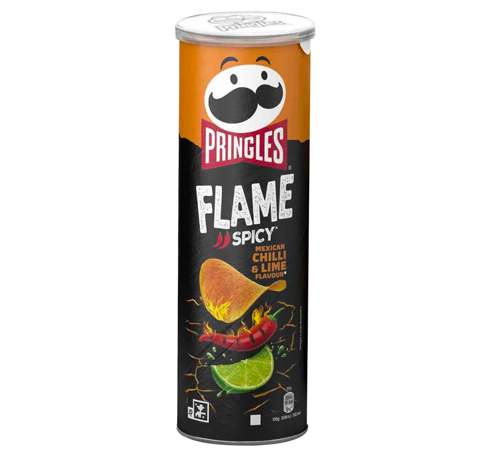 Pringles Flame Mexican Chilli & Lime, patatine piccanti al gusto di lime da 160g