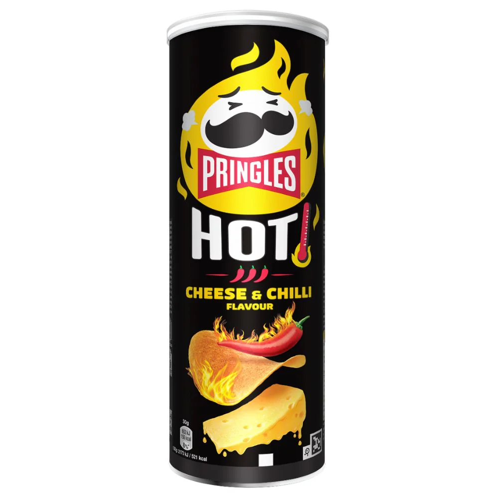 Pringles Hot Cheese & Chilli Flavour, patatine piccanti al gusto di formaggio da 160g