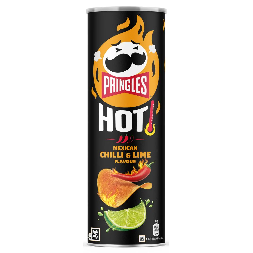 Pringles Hot Mexican Chilli & Lime Flavour, patatine al gusto di chili e lime da 160g