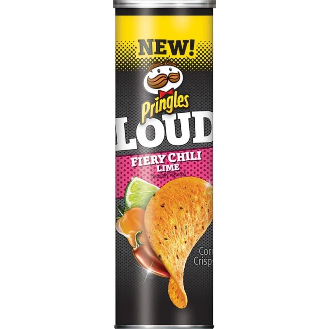 Pringles Loud Fiery Chili Lime, patatine piccanti al lime da 154g