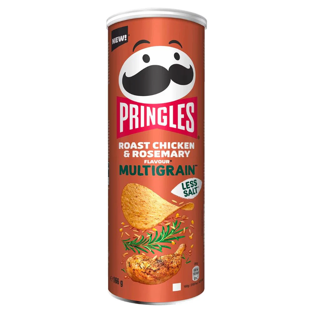 Pringles Multigrain Roast Chicken & Rosemary, patatine ai cereali al gusto di pollo e rosmarino da 166g