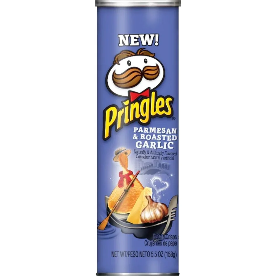 Pringles Cheese & Roasted Garlic, patatine al gusto di formaggio e aglio da 158g