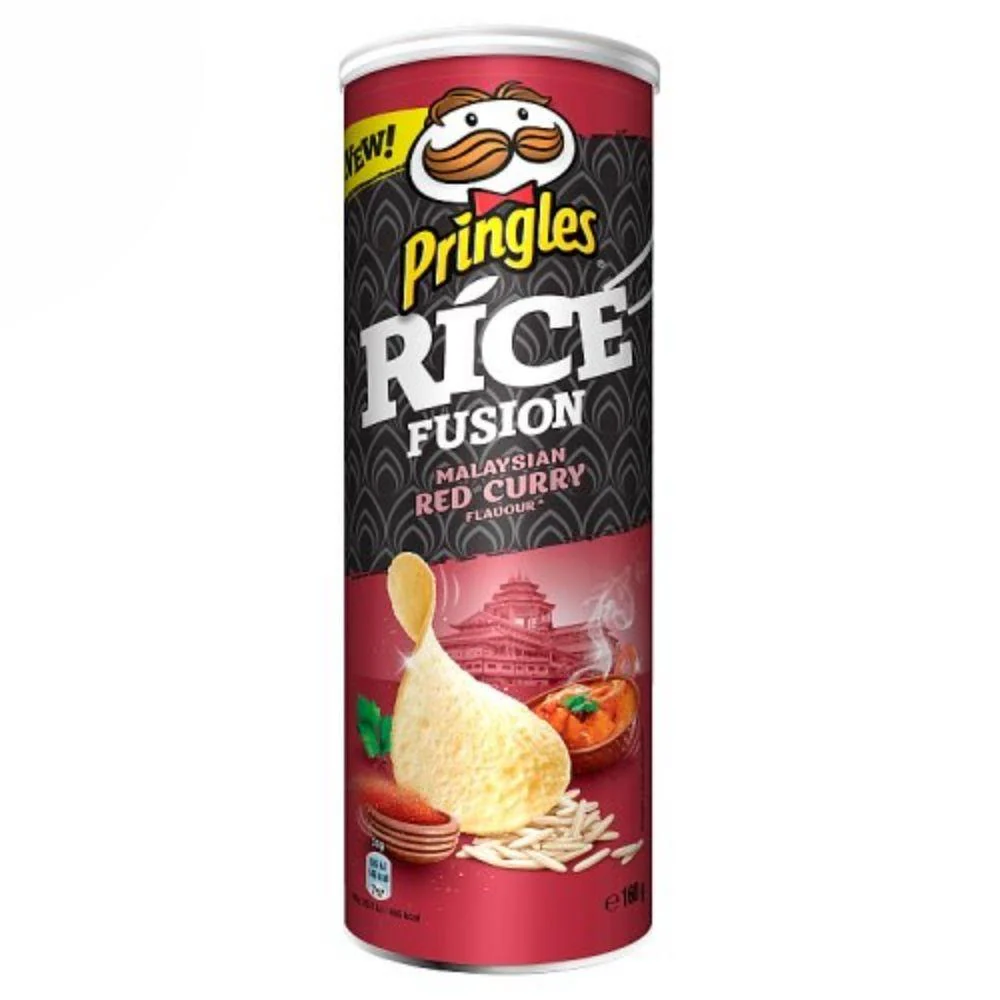 Pringles Rice Fusion Malaysian Red Curry, patatine al gusto di salsa curry malese da 160g