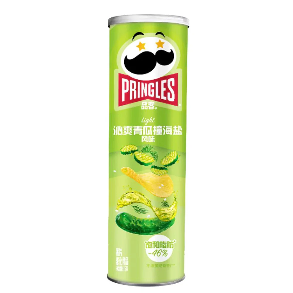 Pringles Light Cucumber and Sea Salt, patatine al gusto di cetriolo e sale marino da 115g