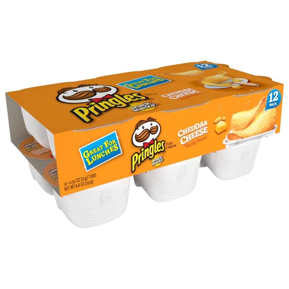 Pringles Snack Stack Cheddar Cheese, confezione da 12 monoporzioni di patatine al formaggio cheddar da 252g
