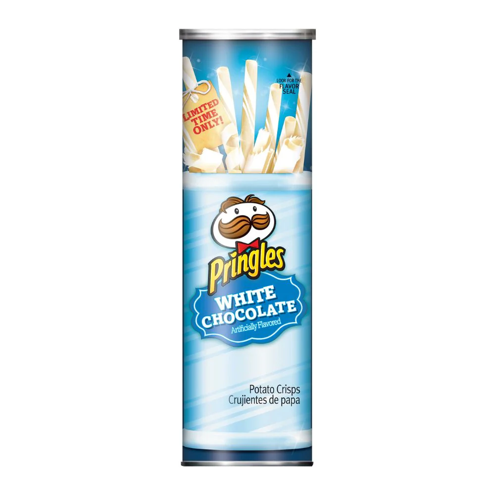 Pringles White Chocolate, patatine al cioccolato bianco da 170g
