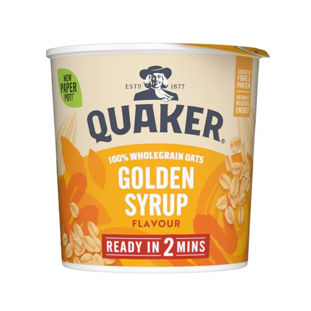 Quaker Golden Syrup, fiocchi d'avena al gusto di golden syrup da 57g