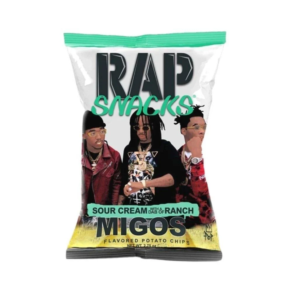 Rap Snack Sour Cream With Ranch Migos, patatine alla panna acida e aglio da 28g
