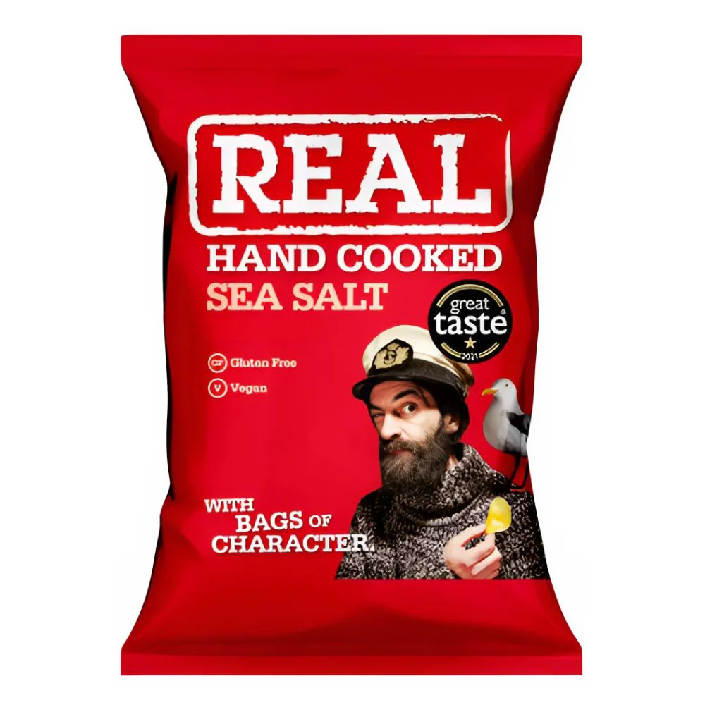 Real Sea Salt Potato Crisps, patatine fritte con sale marino da 150g