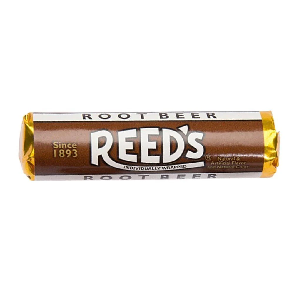 Reed's Rolls Root Beer, caramelle aromatizzate alla Root Beer da 29g