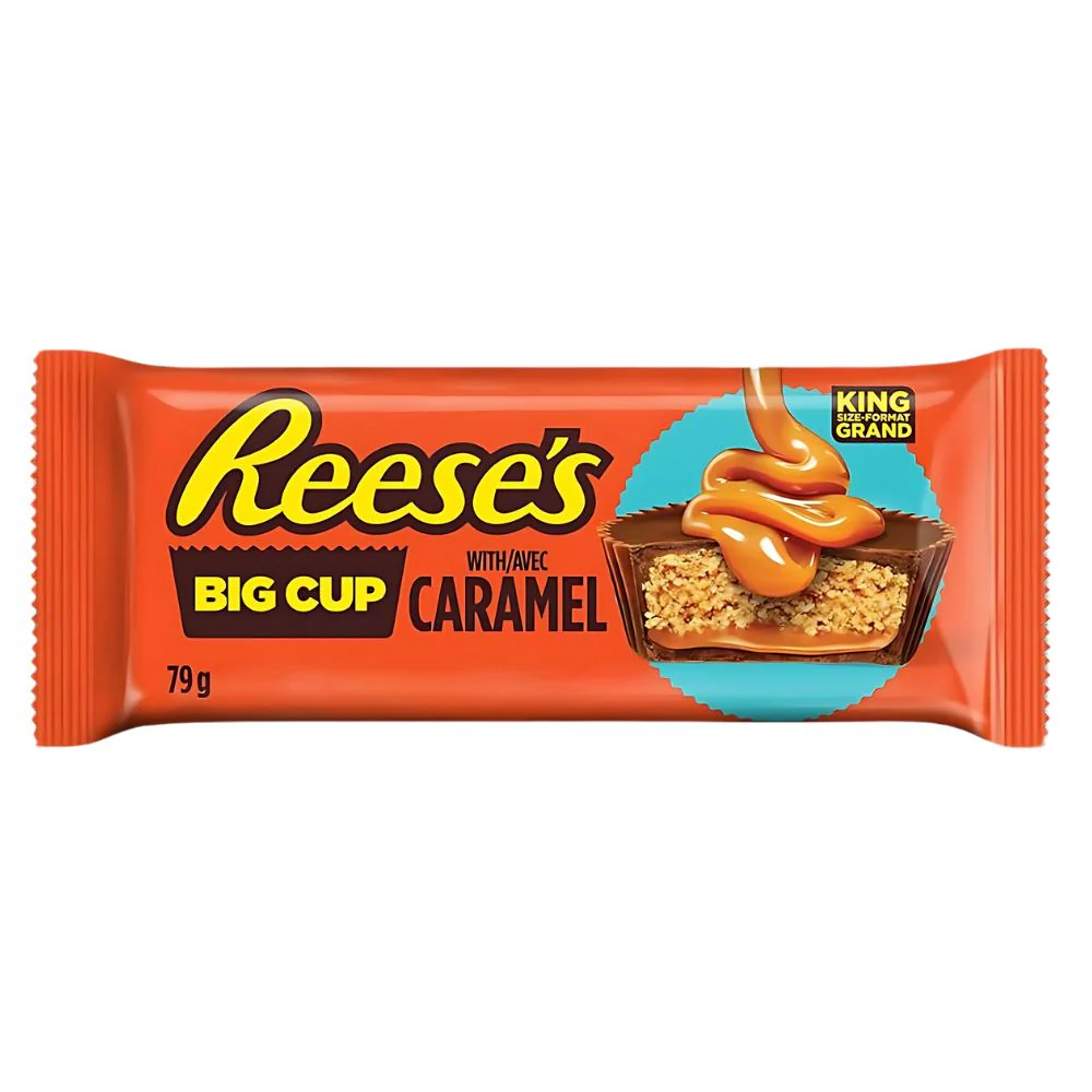 Reese's Caramel Big Cup king Size, cioccolatini con burro d'arachidi e caramello da 79g