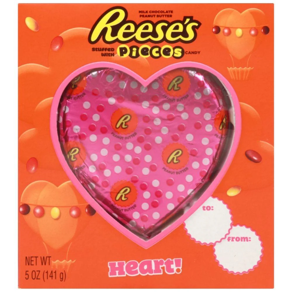 Reese's Heart with Pieces, cuore di cioccolato ripieno di burro d'arachidi e Reese's Pieces da 141g