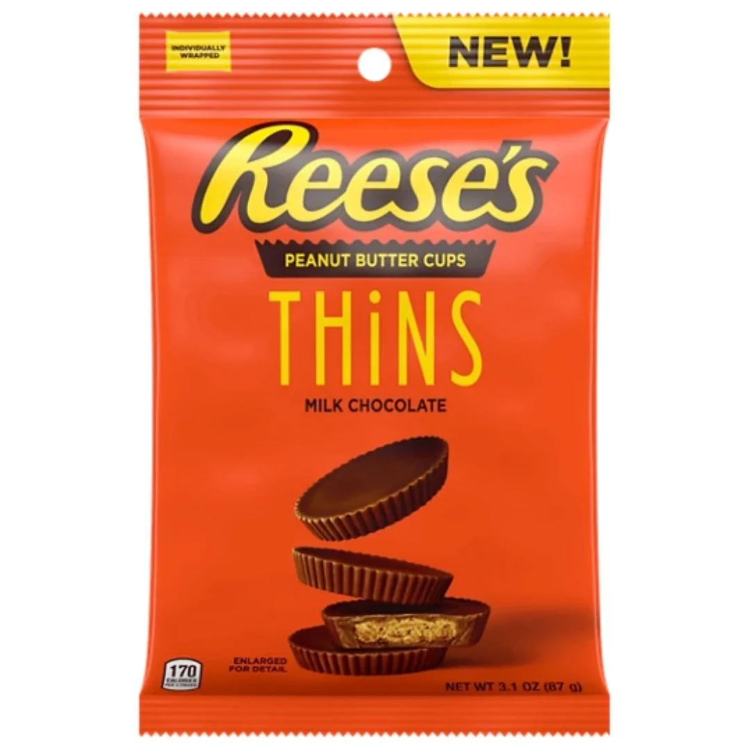 Reese's Thins Chocolate, cioccolatini al burro d'arachidi da 87g