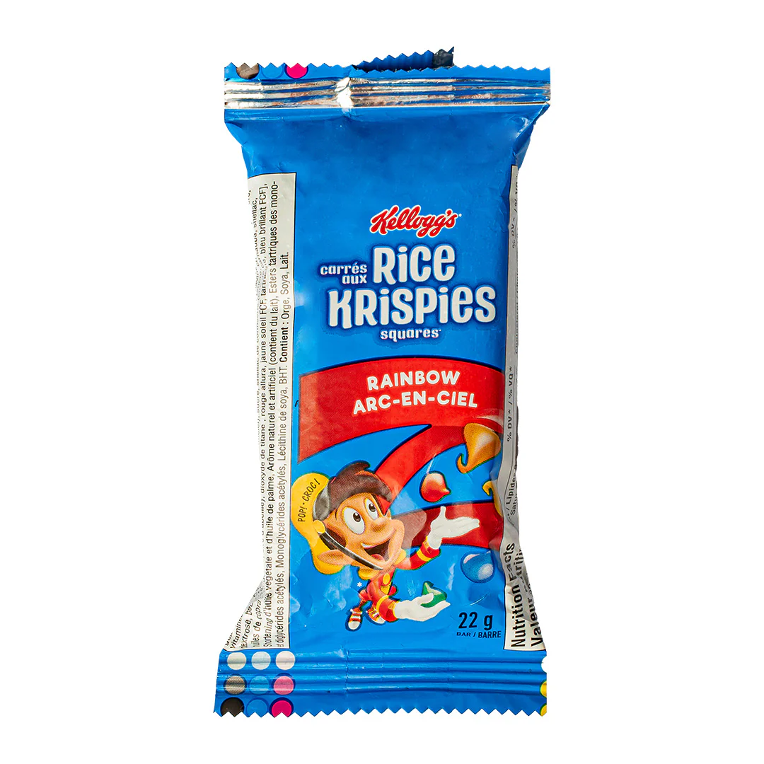 Kellogg's Rice Krispies Squares Rainbow, barrette di riso soffiato con crema marshmallow da 22g