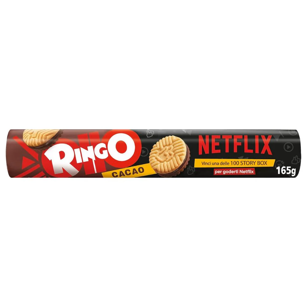 Ringo Cacao, biscotti farciti con crema al gusto di cacao da 165g