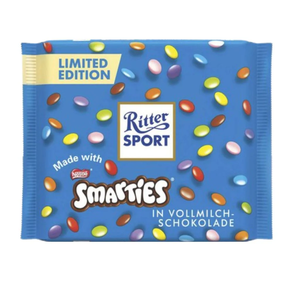 Ritter Sport Smarties, tavoletta di cioccolato al latte con Smarties da 100g