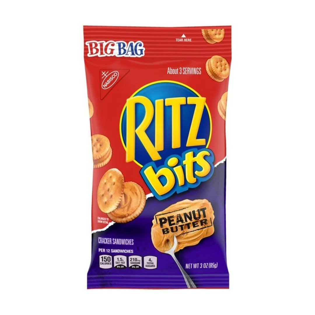 Ritz Bits Peanut Butter, cracker al formaggio e burro d'arachidi da 85g