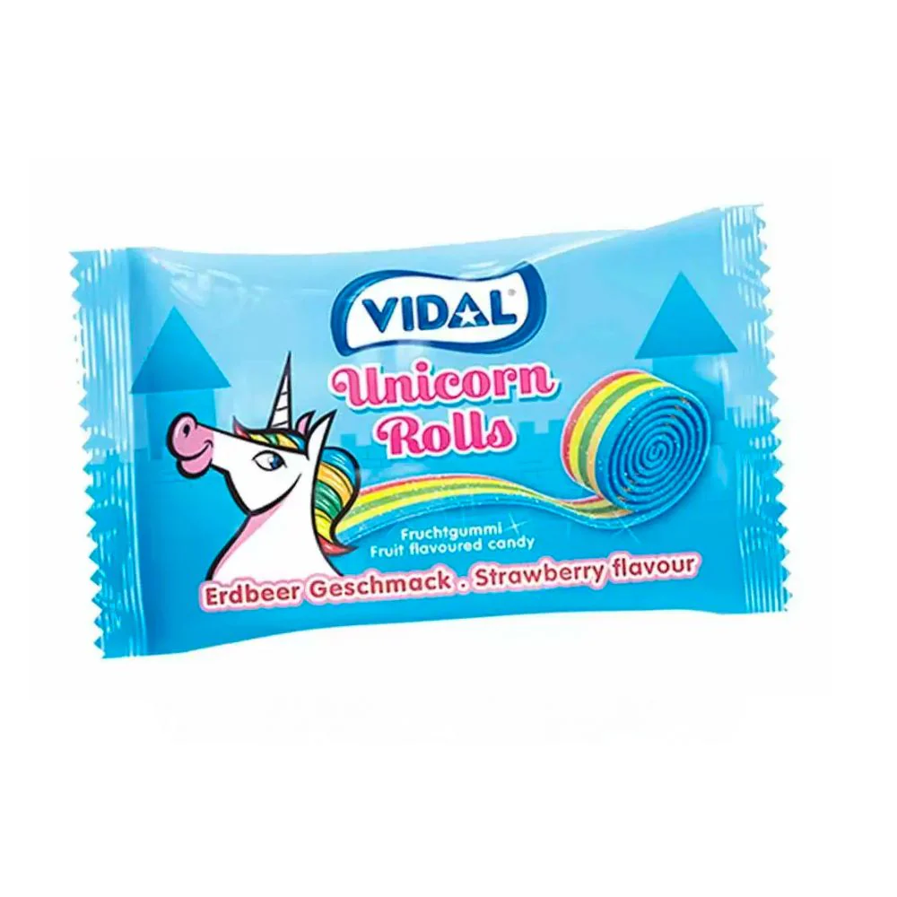 Vidal Rolls Belta Unicorn, caramella lunga al sapore di fragola da 19g