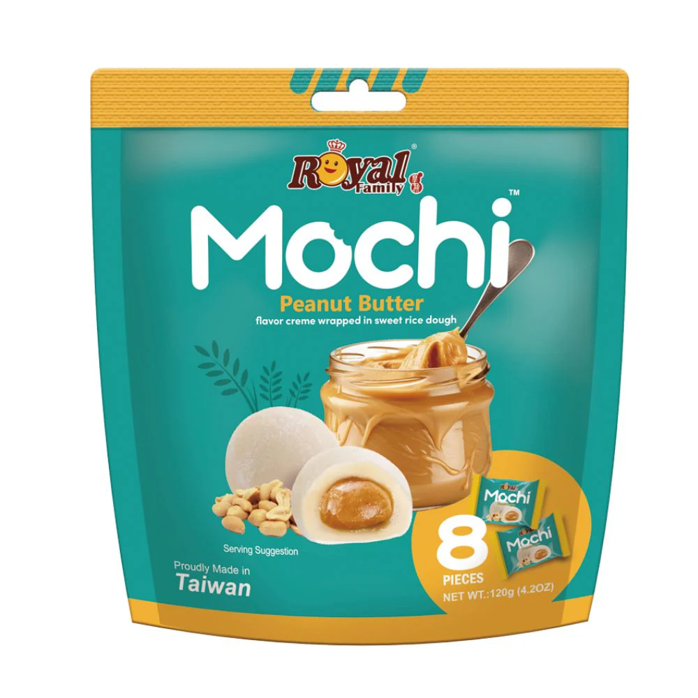 Royal Family Mochi Peanut Butter, mochi al gusto di burro di arachidi da 120g