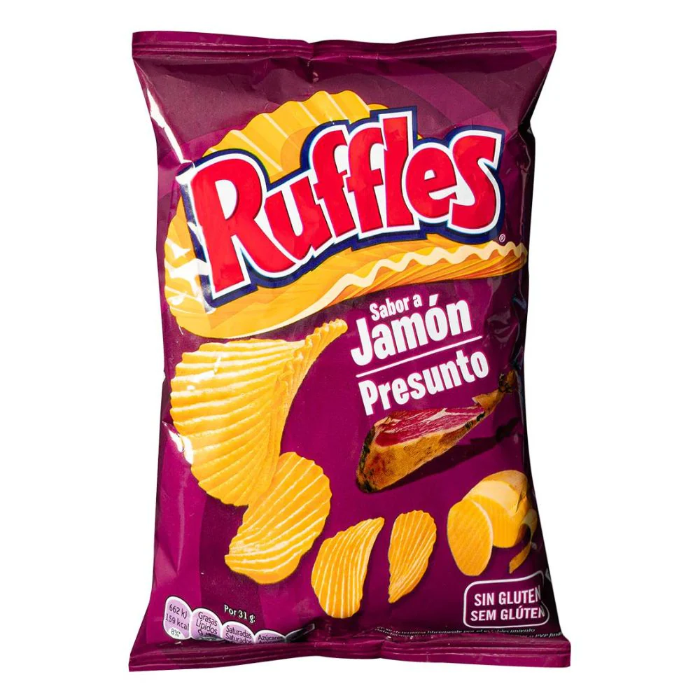 Ruffles Jamon, patatine al gusto di prosciutto spagnolo da 31g