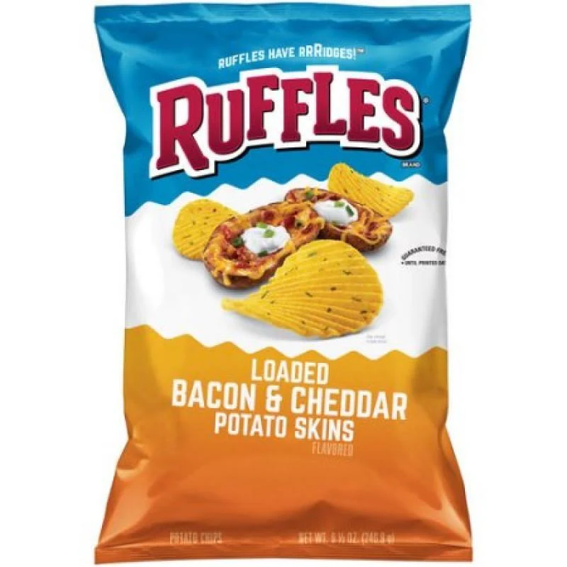 Ruffles Loaded Bacon and Cheddar, patatine al bacon e cheddar da 184g