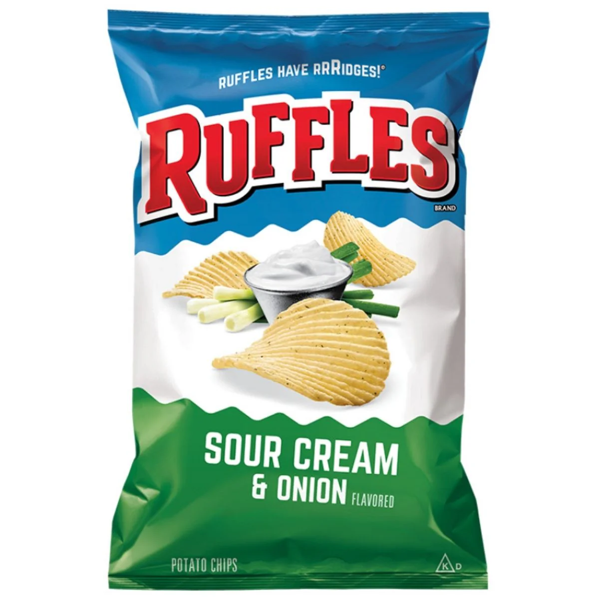 Ruffles Sour Cream & Onion, patatine al gusto di panna acida e cipolla da 184g