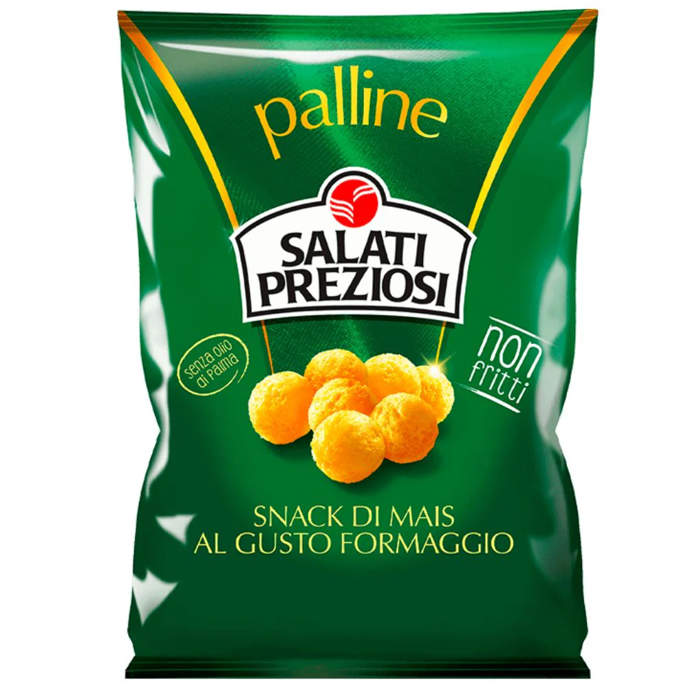 Salati Preziosi Palline, snack di mais al formaggio da 110g
