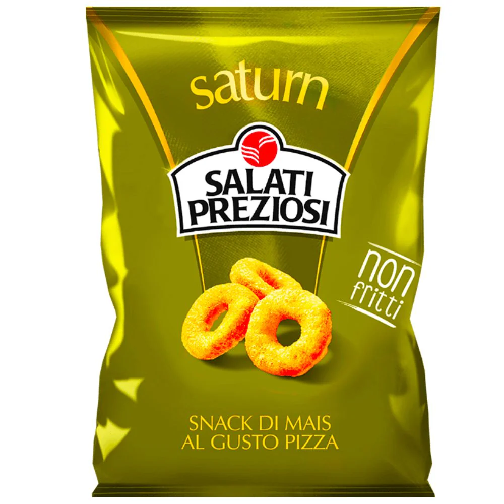 Salati Preziosi Saturn, snack di mais al gusto pizza da 110g