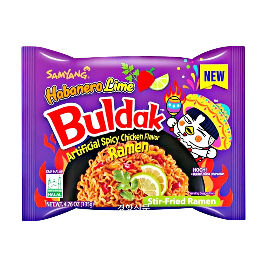 Samyang Buldak Habanero Lime, noodle piccanti al sapore di lime da 135g