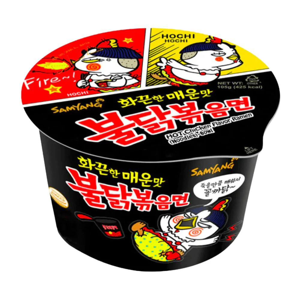 Samyang Buldak Hot Chicken Flavor Ramen Big Bowl, noodle piccanti da 105g