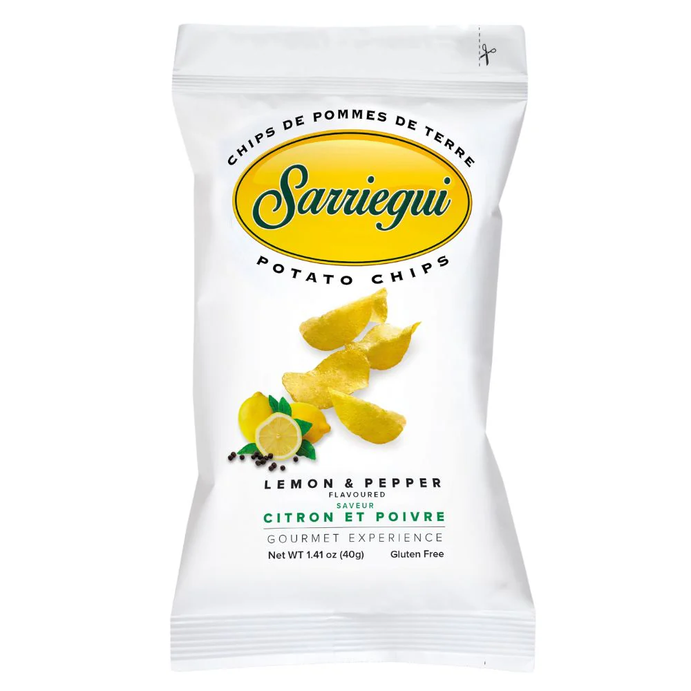 Sarriegui Potato Chips Lemon & Pepper, patatine al gusto di limone e pepe da 40g
