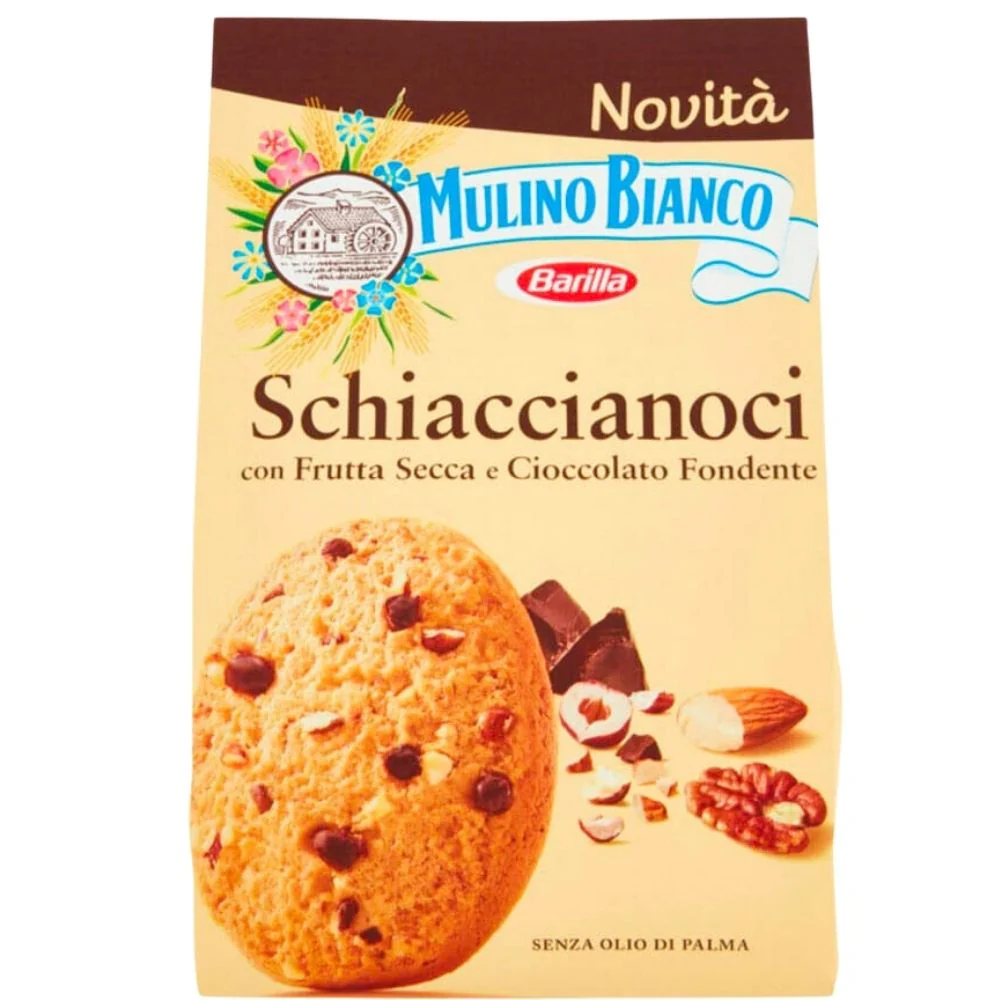Schiaccianoci Mulino Bianco, biscotti a noci e cioccolato da 300g
