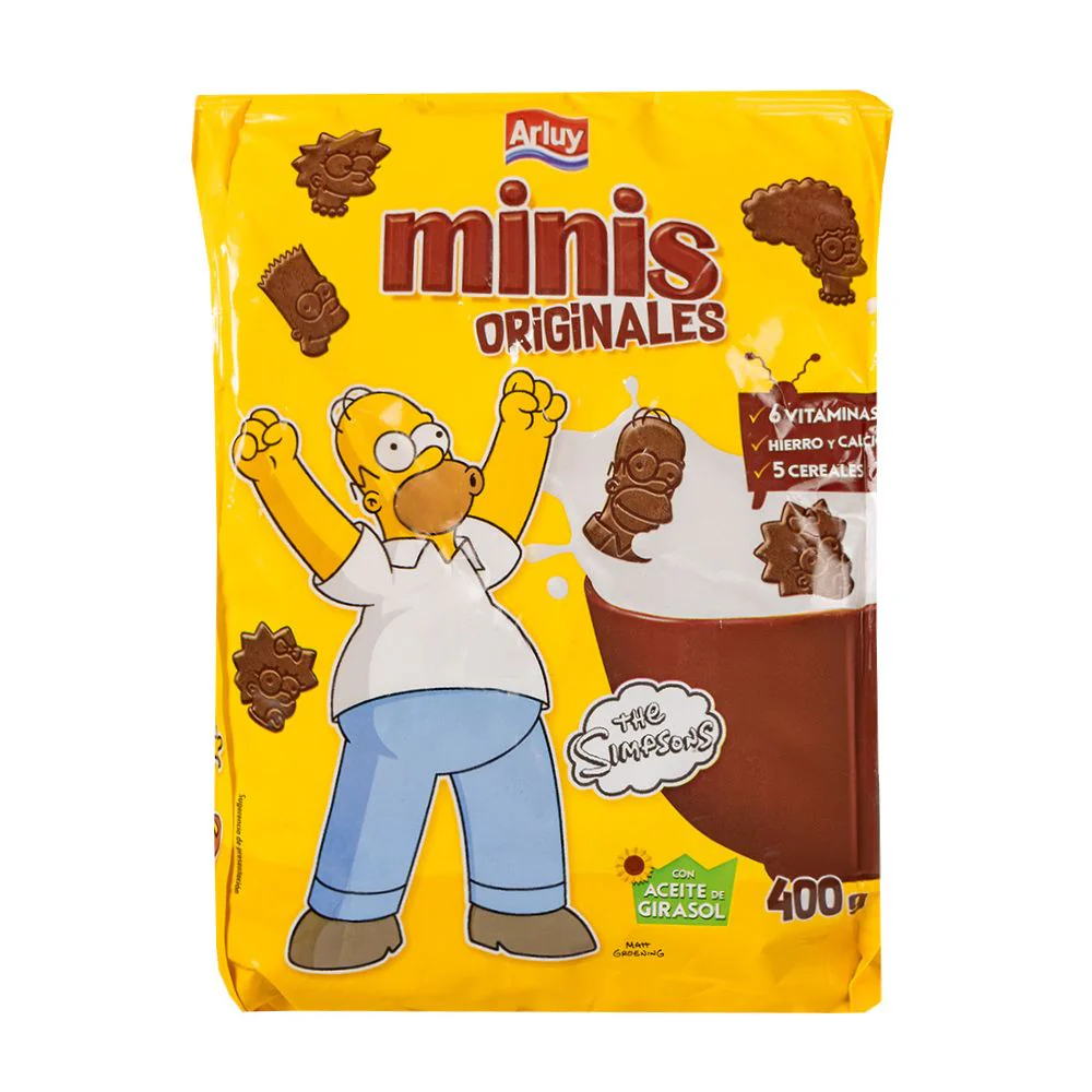 Simpsons Minis Originales Chocolate, biscotti al gusto di cioccolato da 400g
