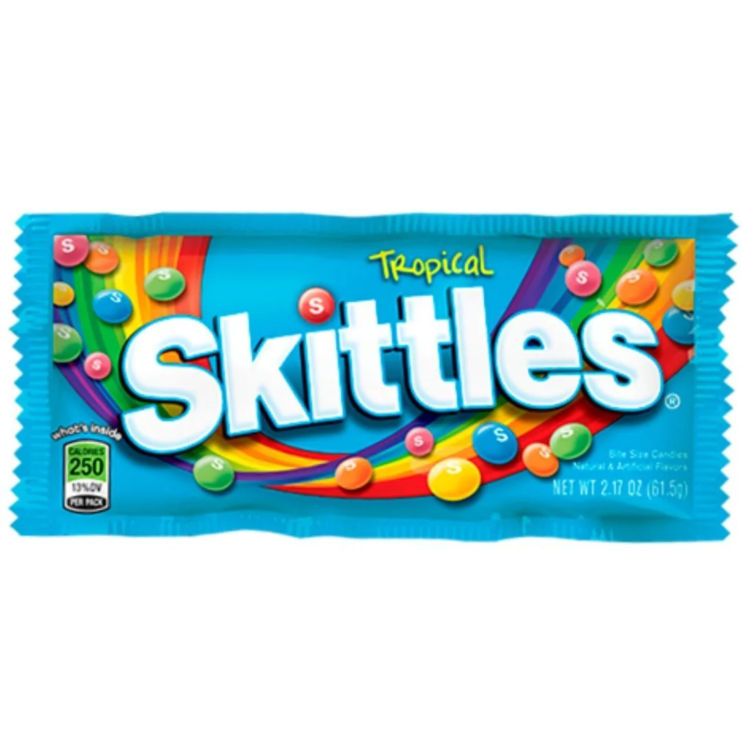 Skittles Tropical, confetti alla frutta tropicale da 61.5g