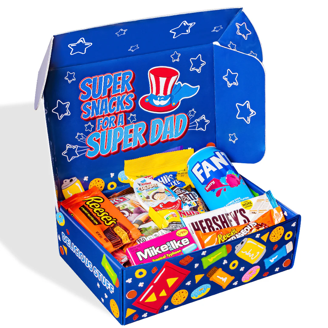 Snack Box "Best Dad", scatola a sorpresa da 20 snack dolci, salati e bevande per il papà