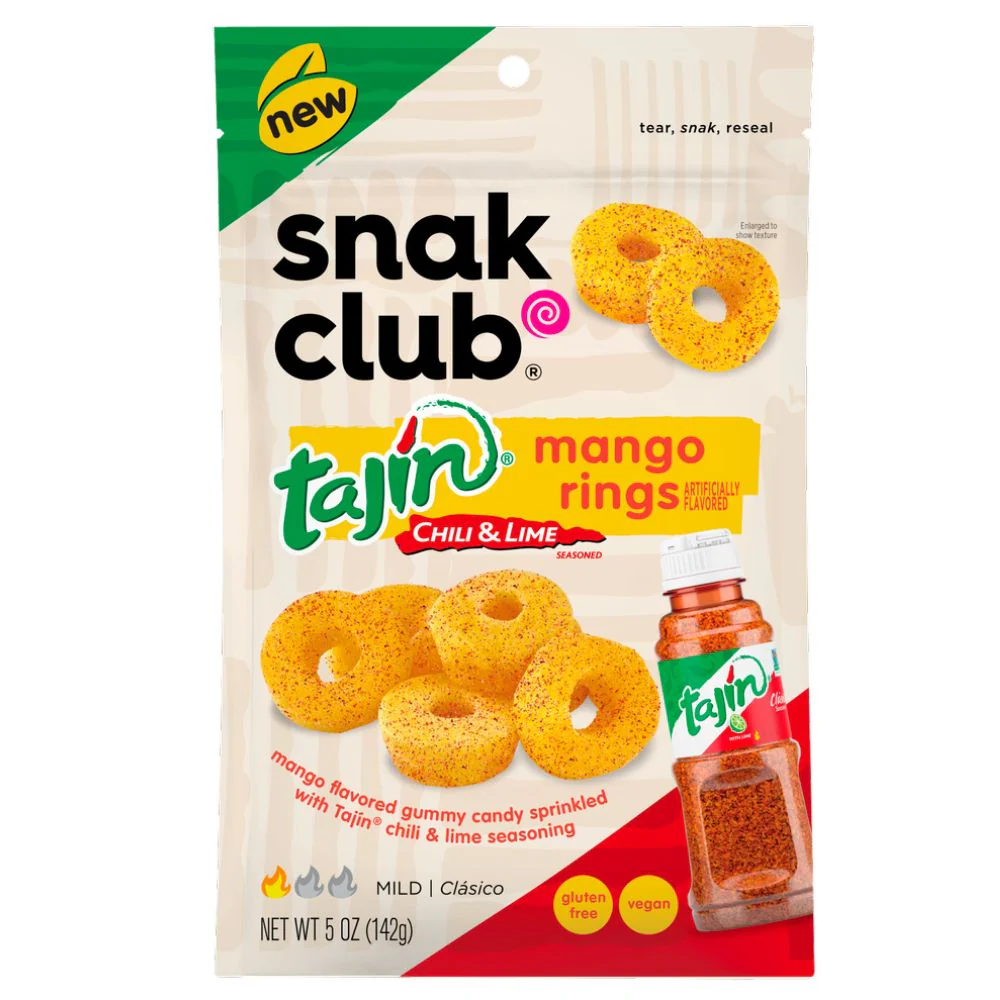 Snack Club Tajin Mango Rings, caramelle piccanti al gusto di mango da 142g