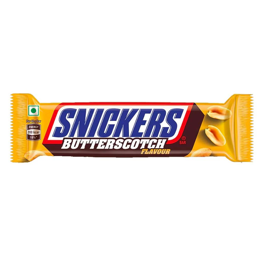 Snickers Butterscotch, barretta alle arachidi al gusto butterscotch da 40g