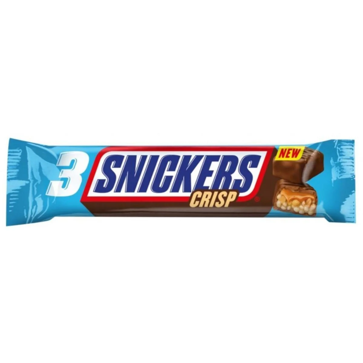 Snickers Crisp Trio, barretta al cioccolato con cereali da 60g