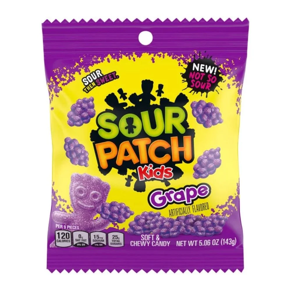 Sour Patch Kids Grape, caramelle aspre all'uva da 143g