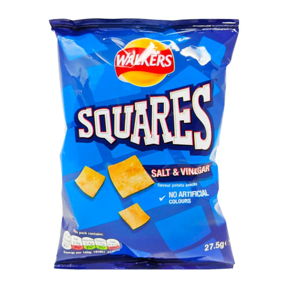 Squares Salt & Vinegar, snack al sale e all'aceto da 27.5g
