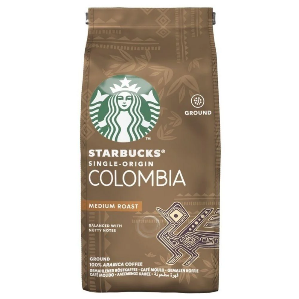 Starbucks Roast & Ground Colombia, preparato in polvere per caffè da 200g