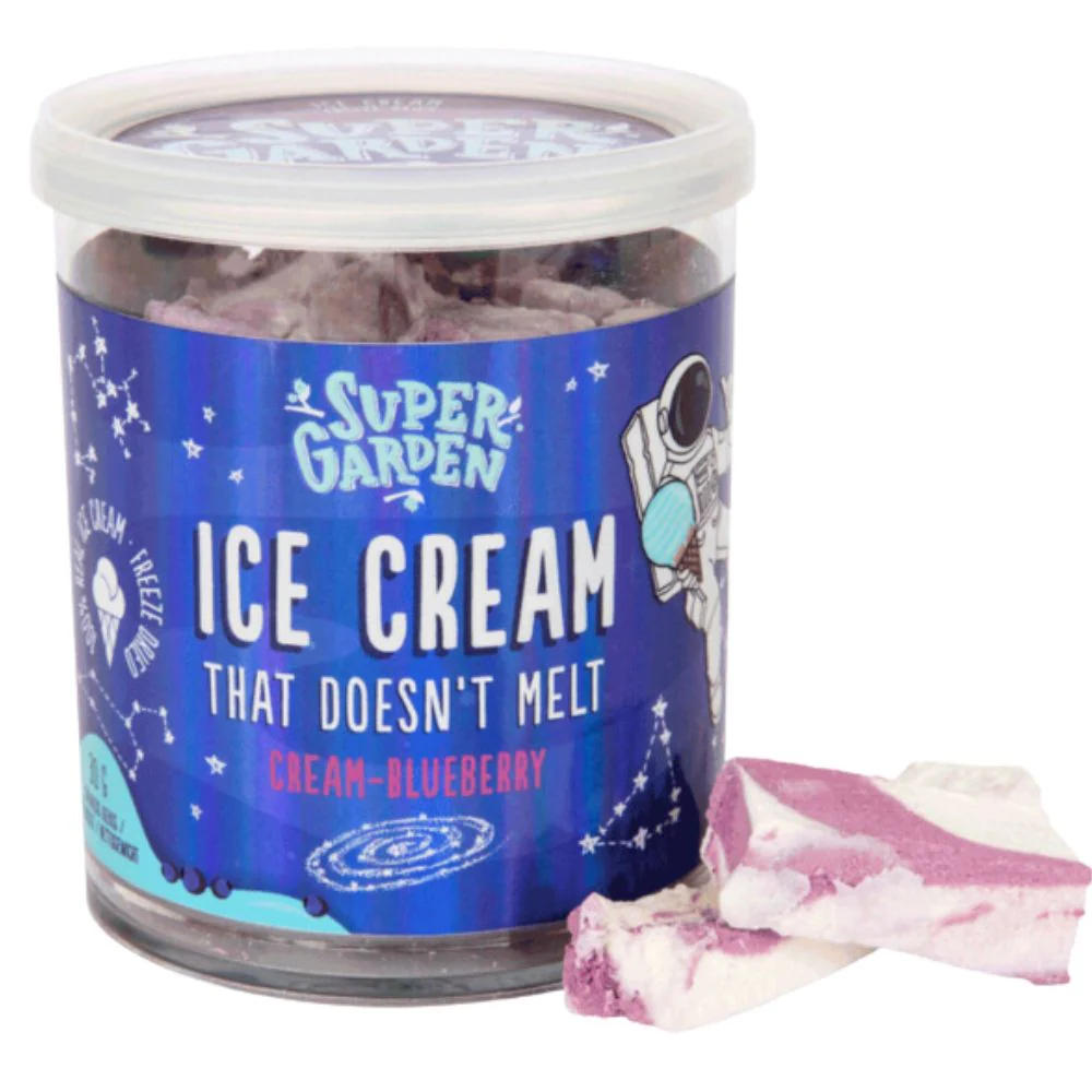 Super Garden Ice Cream Cream Blueberry, gelato liofilizzato al gusto di crema di mirtilli da 30g