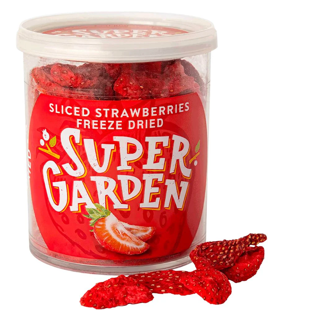 Super Garden Strawberry Sliced Freeze-Dried, fettine di fragole liofilizzate da 20g
