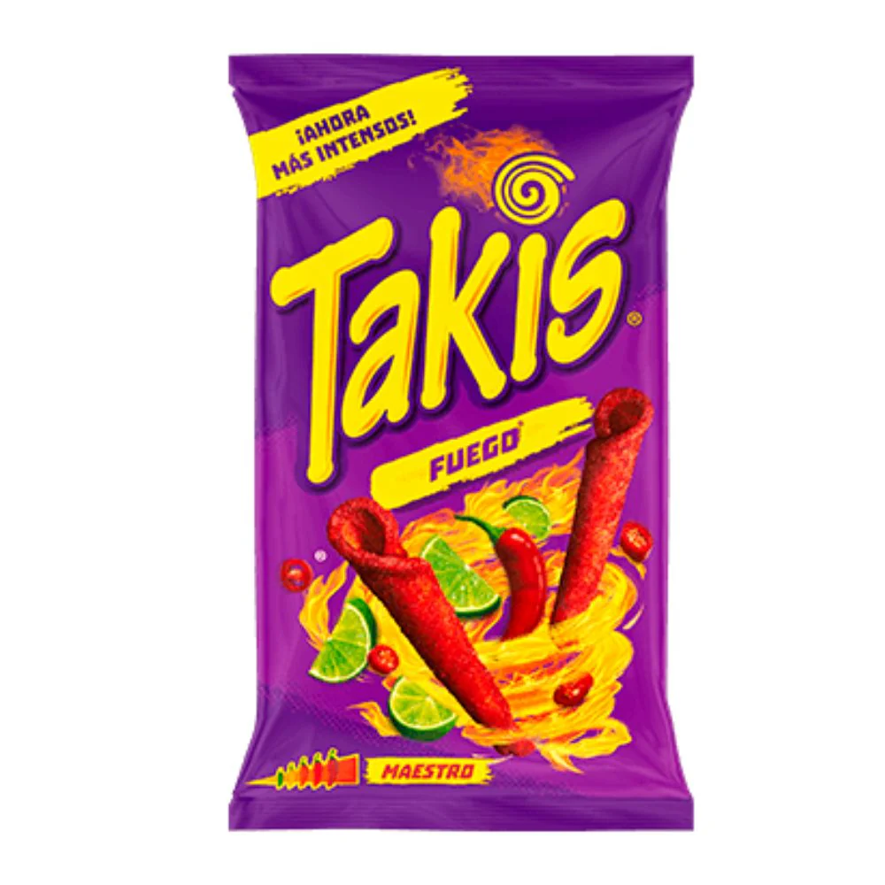Takis Fuego, riccioli di tortillas al peperoncino piccante da 90g