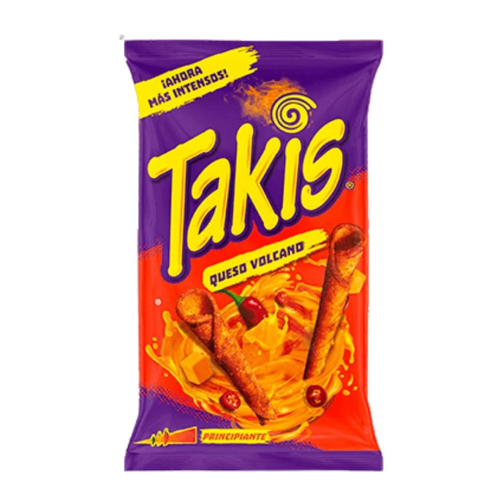 Takis TNT Queso Volcano, riccioli di tortillas al formaggio piccante da 90g