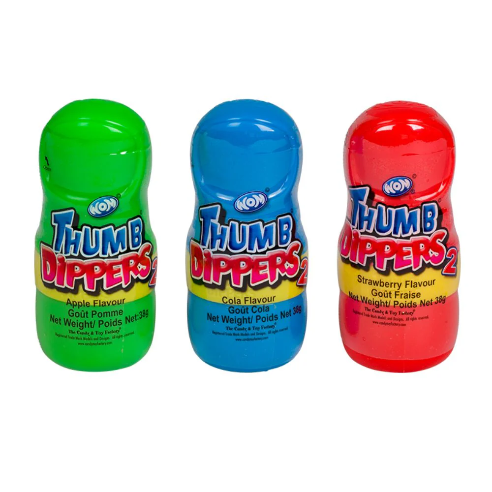 The Candy Toys Thumb Dippers, lecca lecca a forma di pollice con polverina aspra gusto a sorpresa da 40g