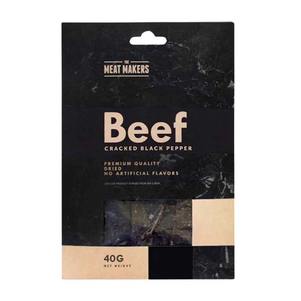 The Meat Makers Gourmet Cracked Black Pepper, carne secca al pepe nero da 40g