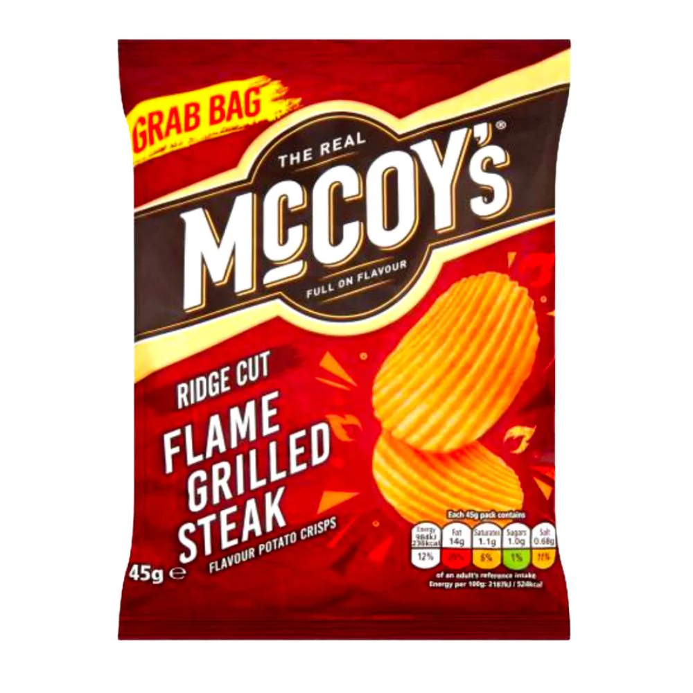 The Real McCoy's Flame Grilled Steak, patatine al gusto di carne arrostita da 45g