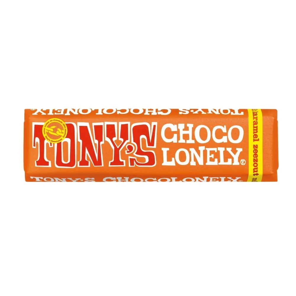 Tony's Chocolonely Milk Caramel, barretta di cioccolato e caramello da 47g